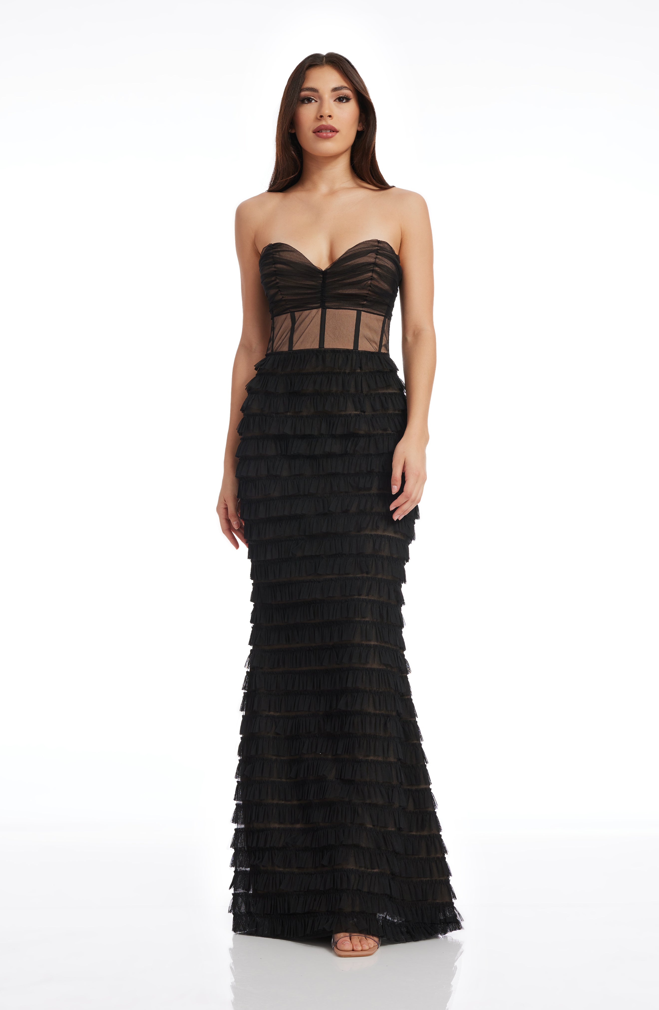 web完売商品 ブラックDIMENSIONAL GLOSS DRESS レディース