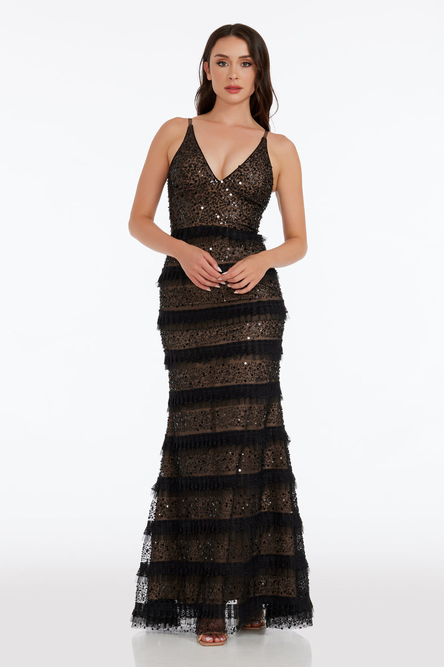 Guinevere Dress / BLACK-NUDE