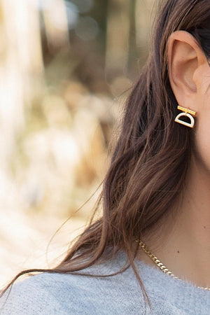 stud earrings in gold vermeil