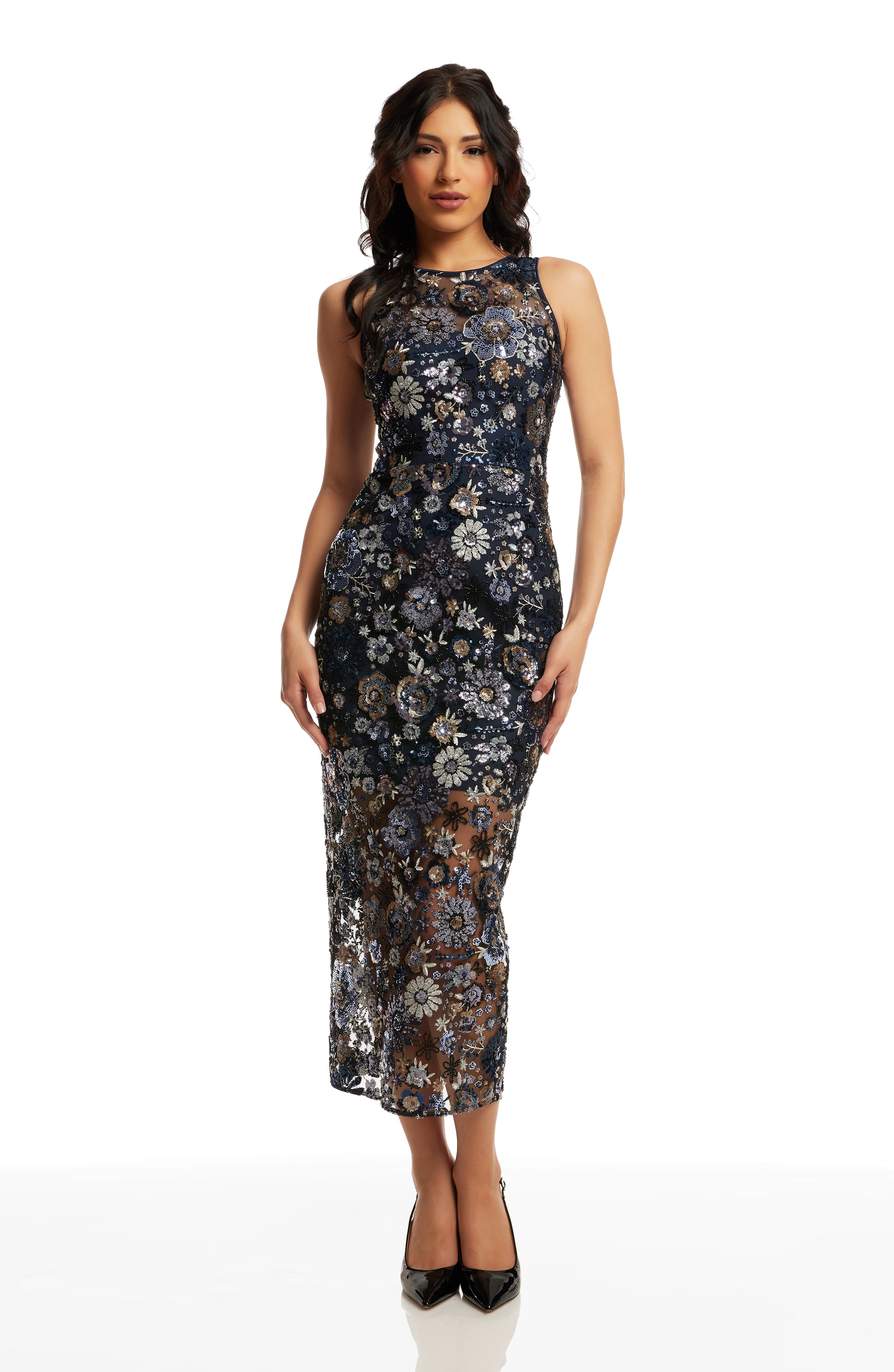 helena sequin floral cocktail dress Helena Sequin Floral Cocktail Dress (Women)