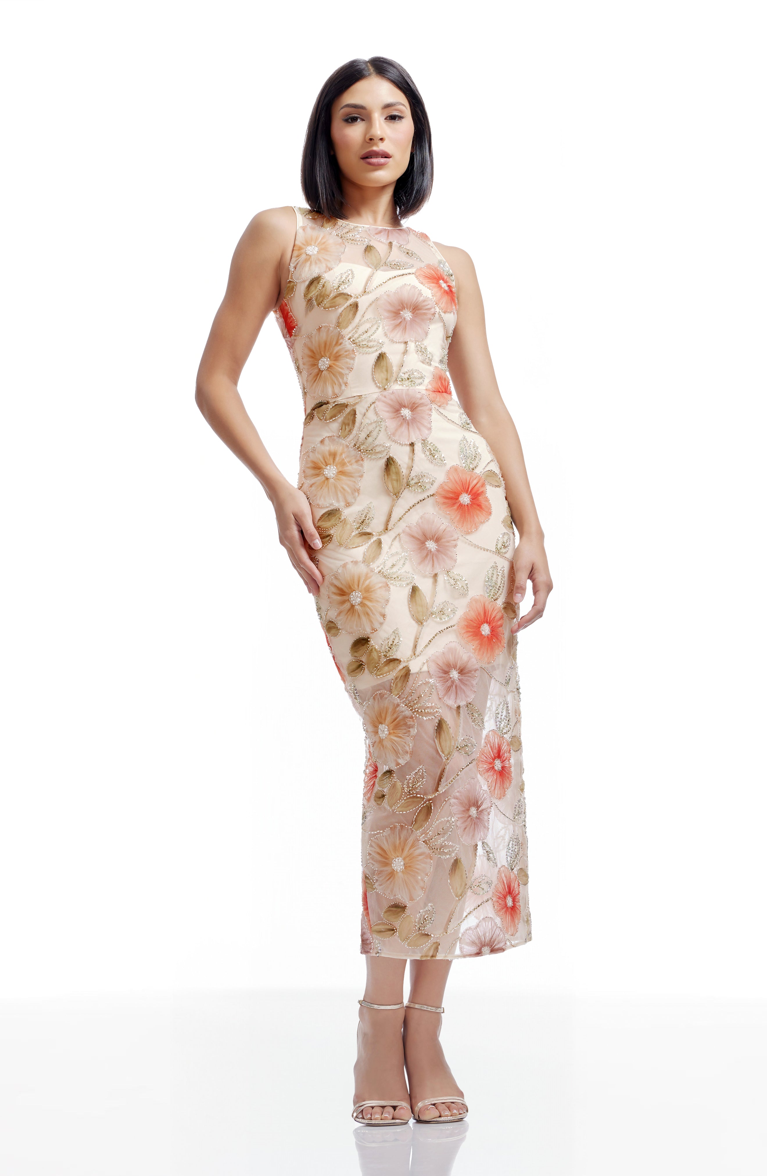 Dress The Population Helena Dress - Champagne