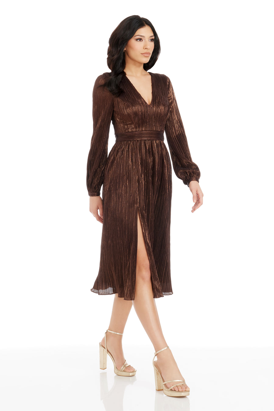dress the population metallic dress Dress the Population Emery Sequin Dress