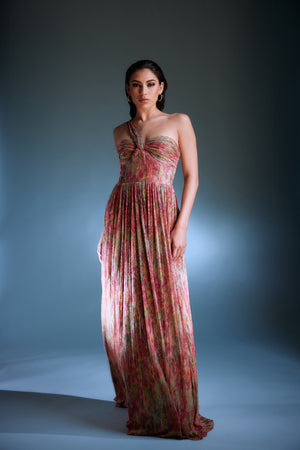 Idalia Gown / BRIGHT FUCHSIA MULTI