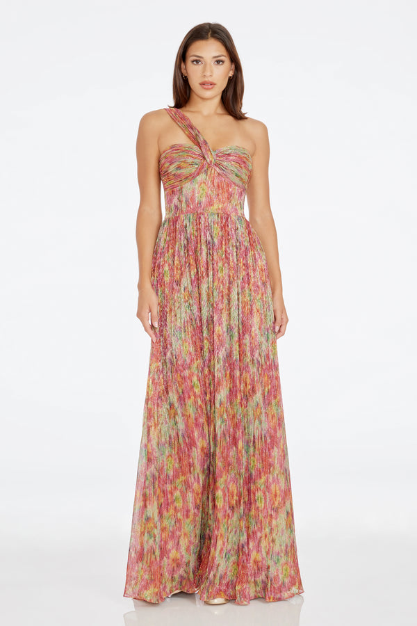 Idalia Gown / BRIGHT FUCHSIA MULTI