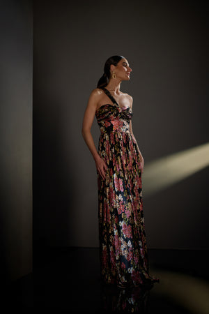 IDALIA GOWN / BLACK MULTI
