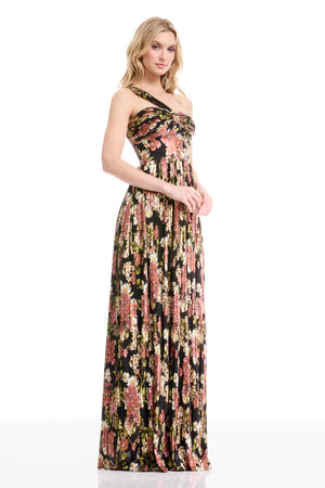IDALIA GOWN / BLACK MULTI