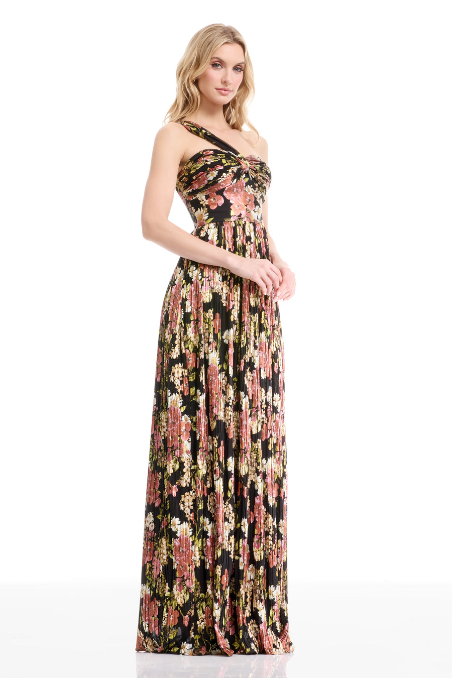 Dress The Population Idalia Twist Front Dress - Black Multi