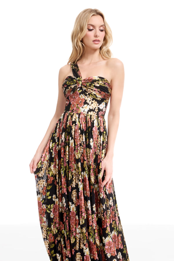 IDALIA GOWN / BLACK MULTI