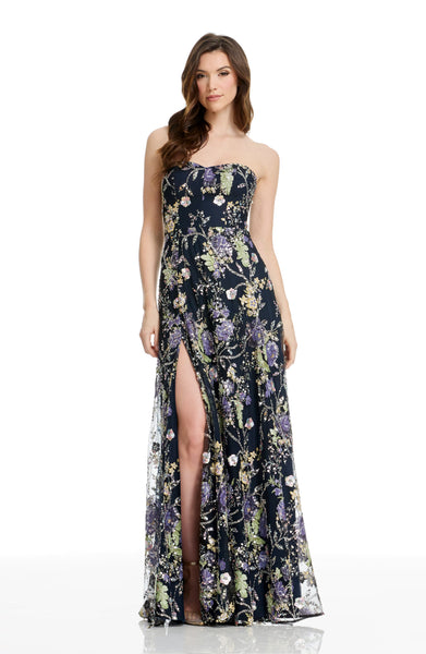spell imogen party dress S / NAVY MULTI SIZE:11.5D Off Shoulder Gown With This beautiful strapless dress formal pakistani dresses