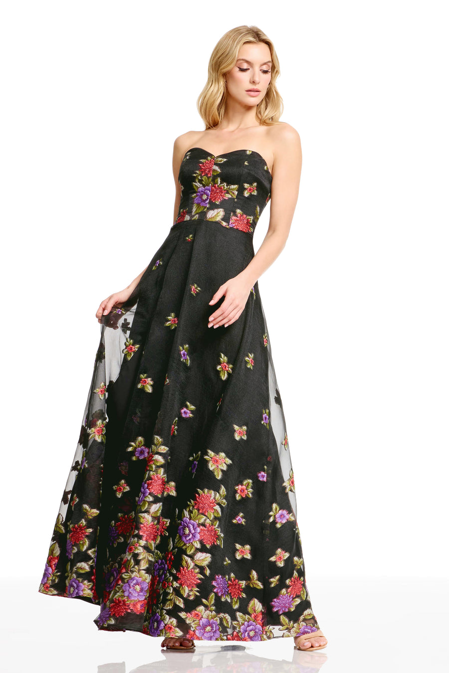 IMOGEN GOWN / BLACK MULTI
