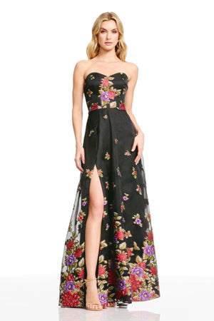 IMOGEN GOWN / BLACK MULTI