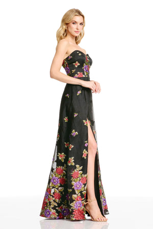 IMOGEN GOWN / BLACK MULTI