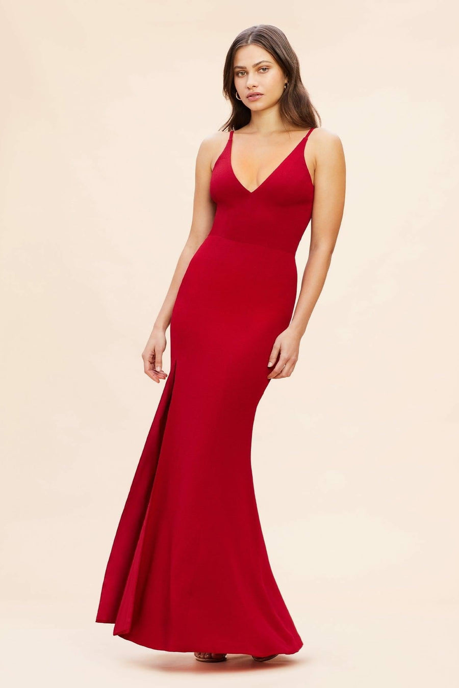 Dress the population iris crepe gown white hot sale