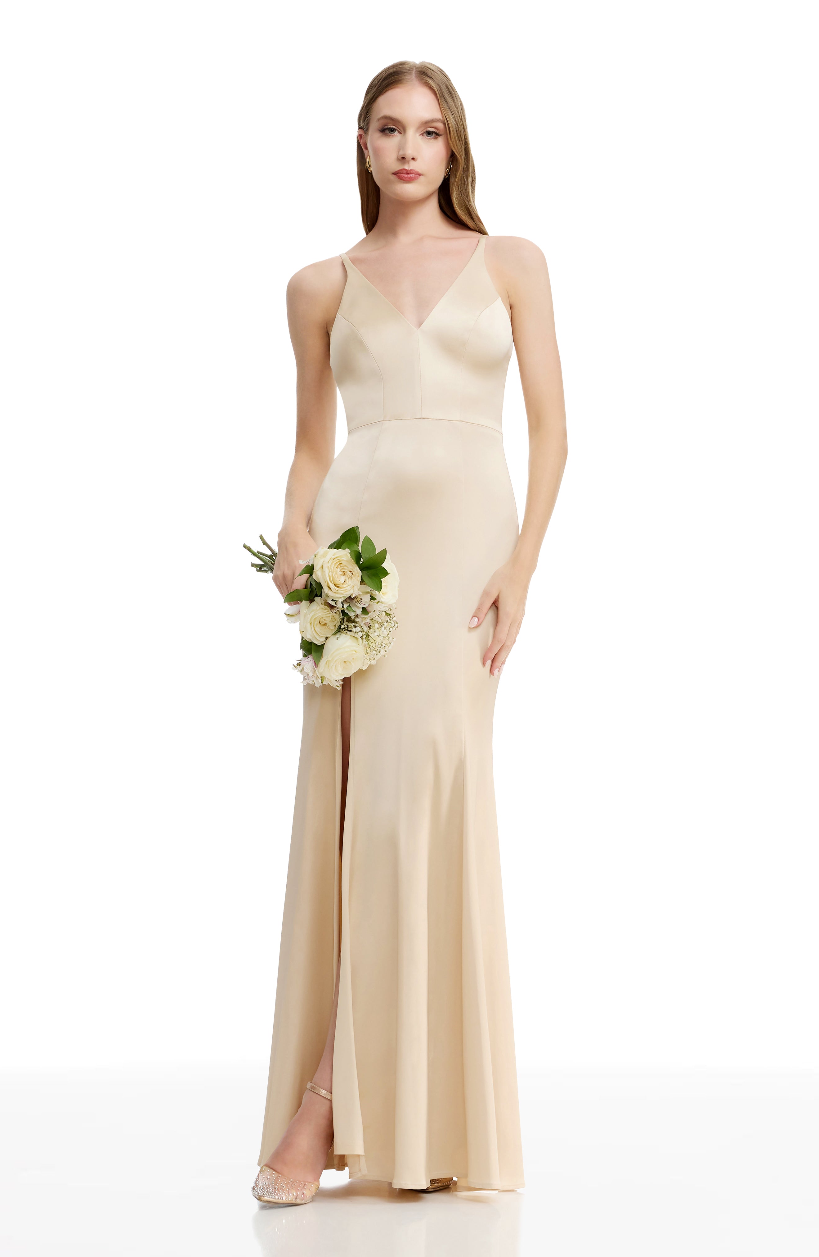 dress the population iris Iris Gown L / CHAMPAGNE