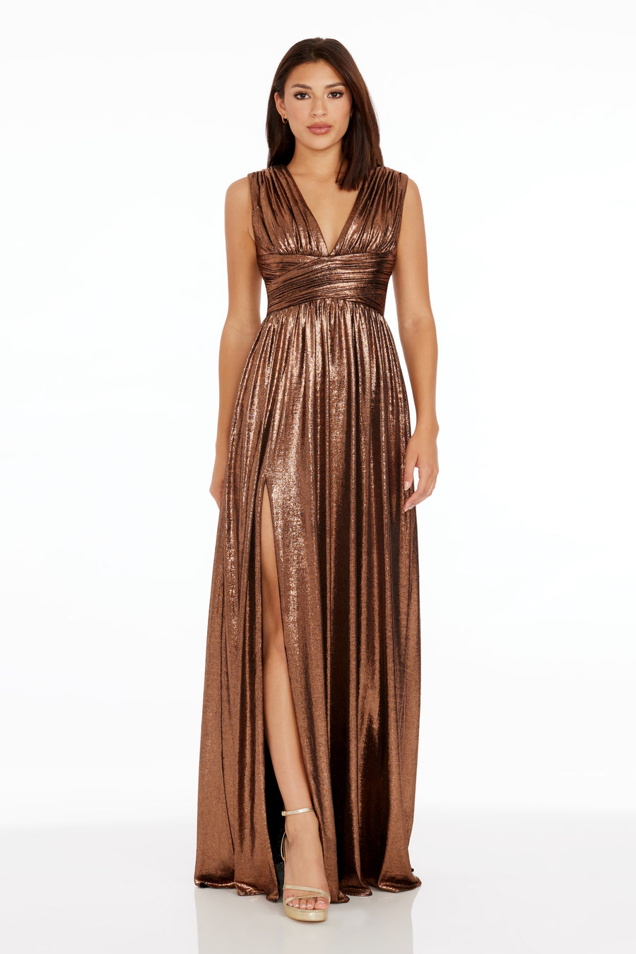 Jaclyn Metallic Gown Dress the Population Jaclyn Metallic Gown Dress the Population