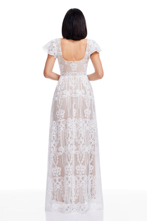 Janis Gown / WHITE-NUDE