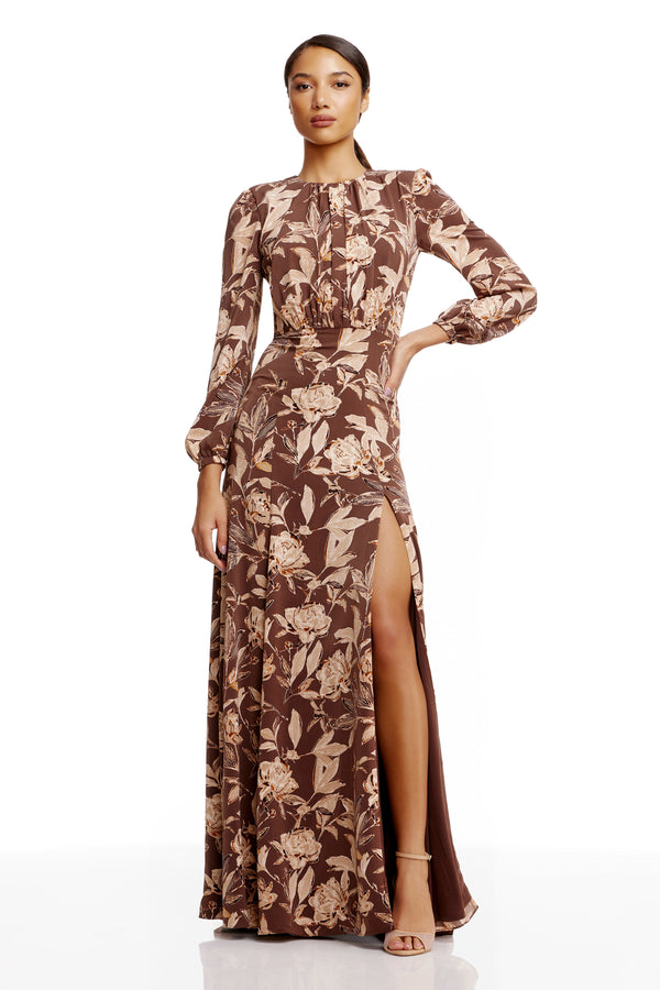 JONI GOWN / MOCHA MULTI