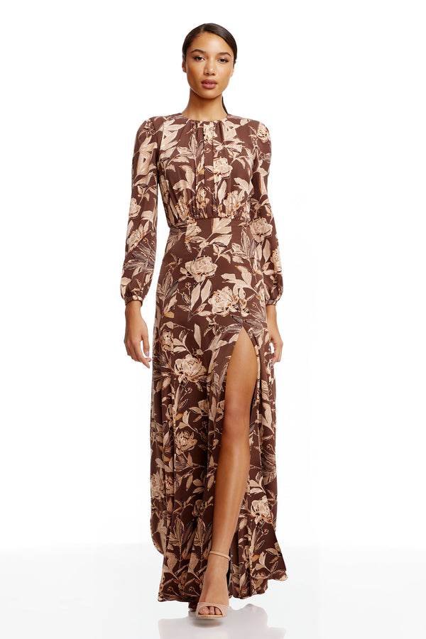 JONI GOWN / MOCHA MULTI