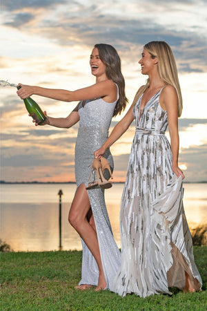 Jordana Gown / WHITE/SILVER
