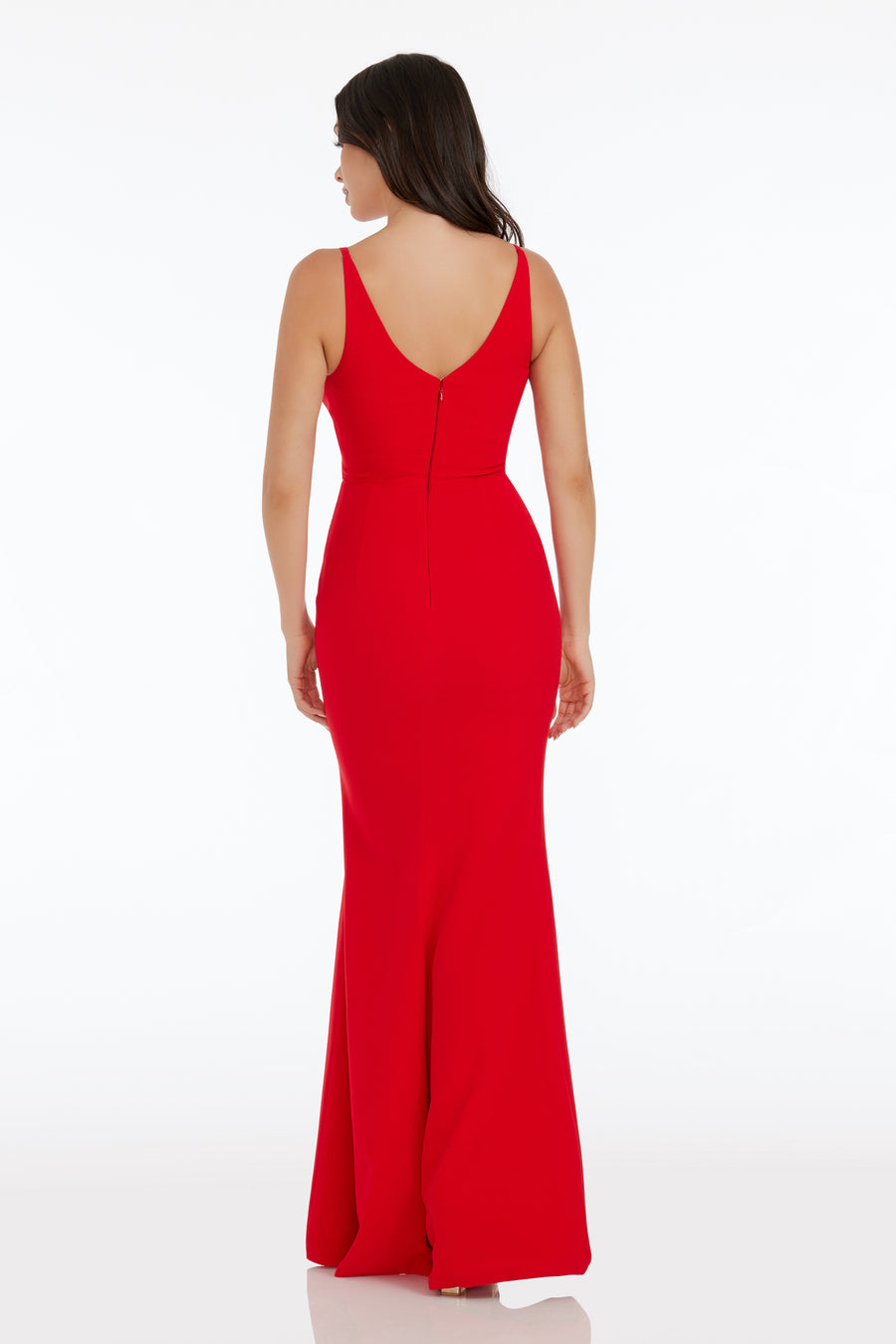 Dress The Population Jordan Plunge Neck Gown - Begonia - XXS Dress The Population Jordan Plunge Neck Gown - Begonia - XXS