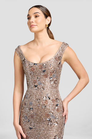 JOSIE DRESS / BRONZE MULTI