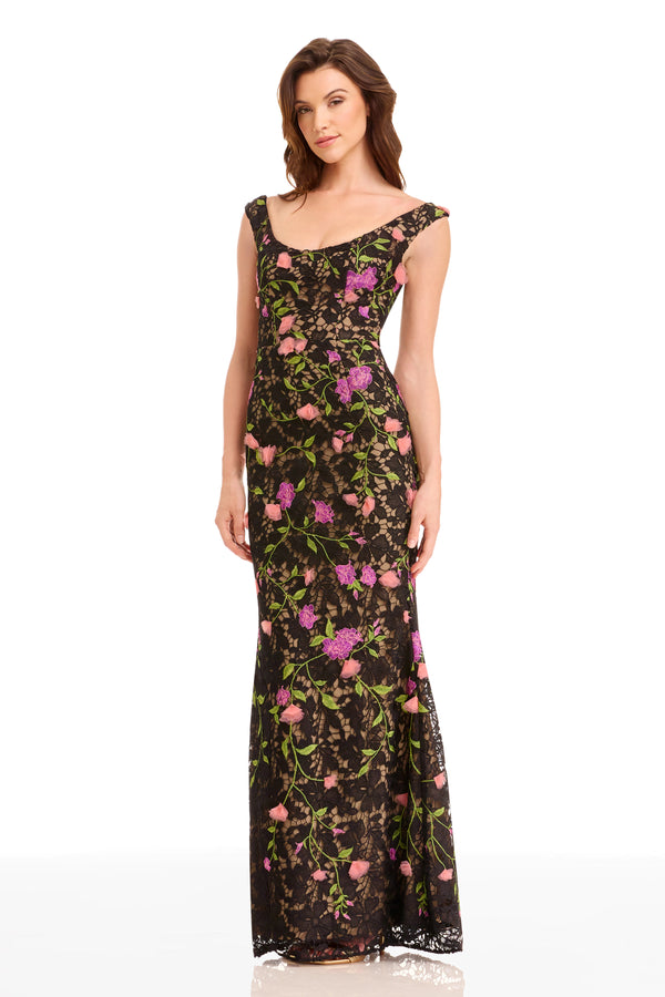 JOSIE DRESS / BLACK MULTI