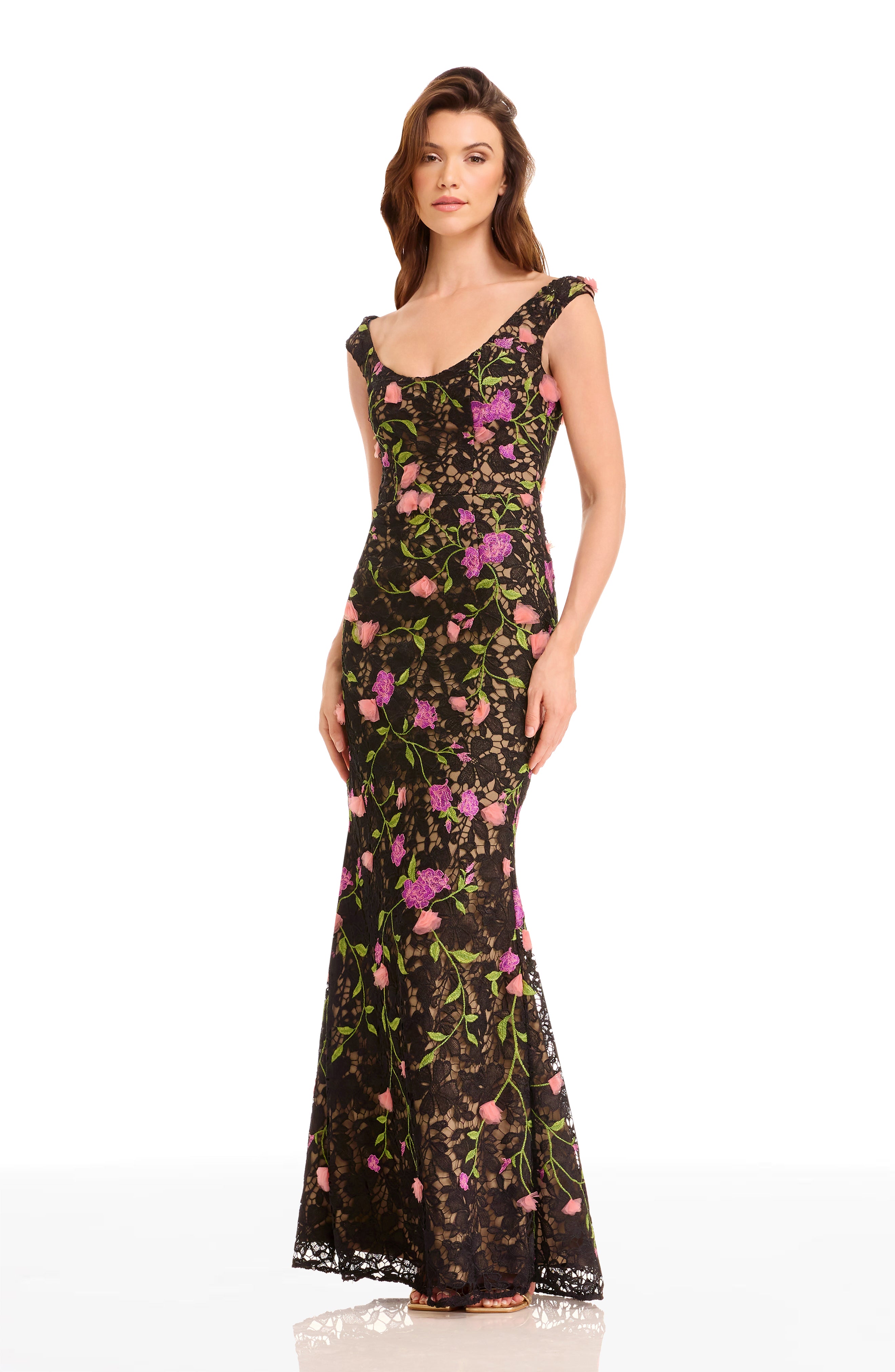 josie twinkling open back dress in black Black High Slit Open Back Dress 37164