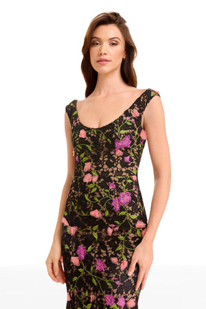 JOSIE DRESS / BLACK MULTI