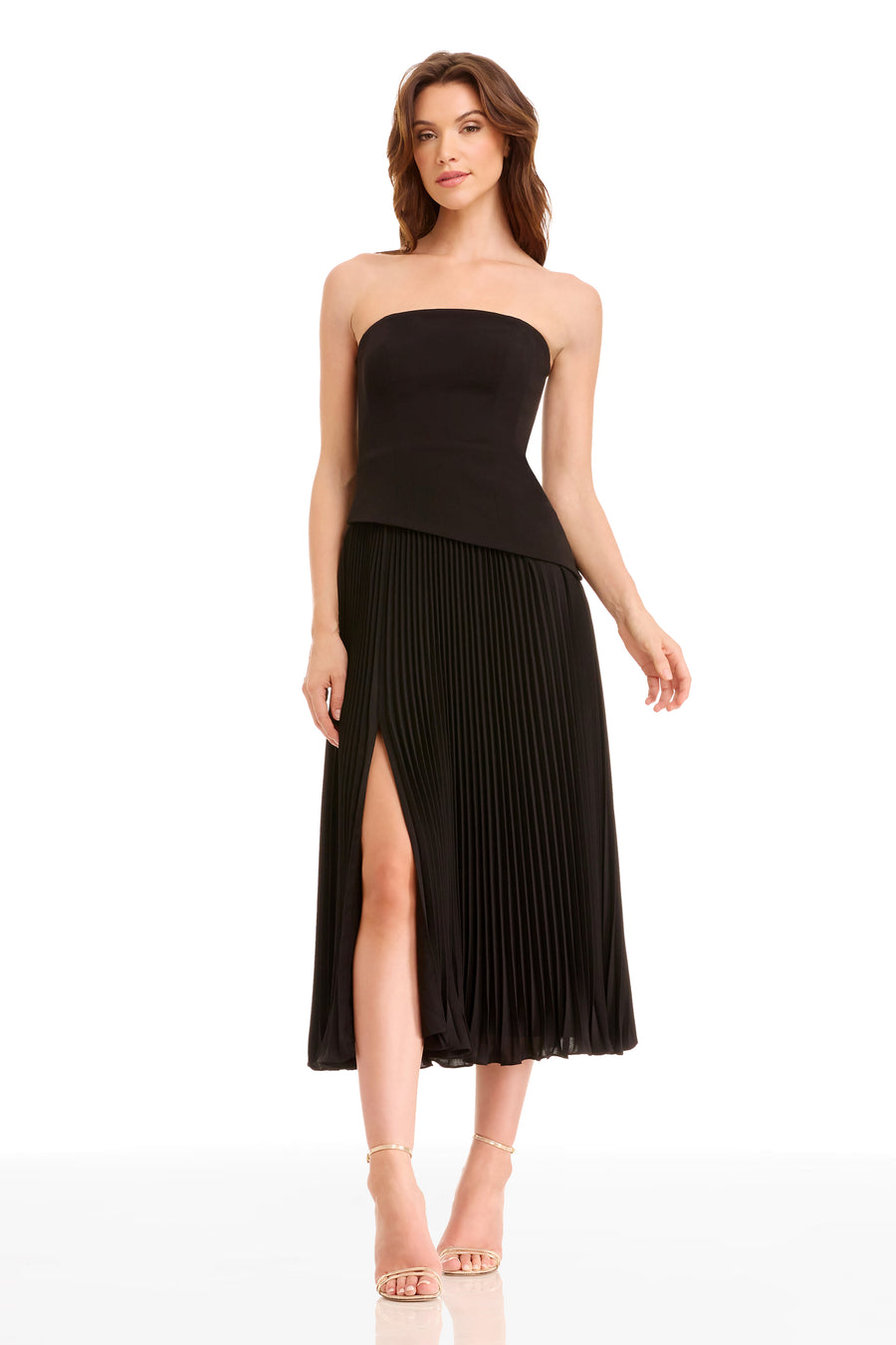 Dress The Population Kacey Strapless Midi Dress - Black - L Dress The Population Kacey Strapless Midi Dress - Black - L