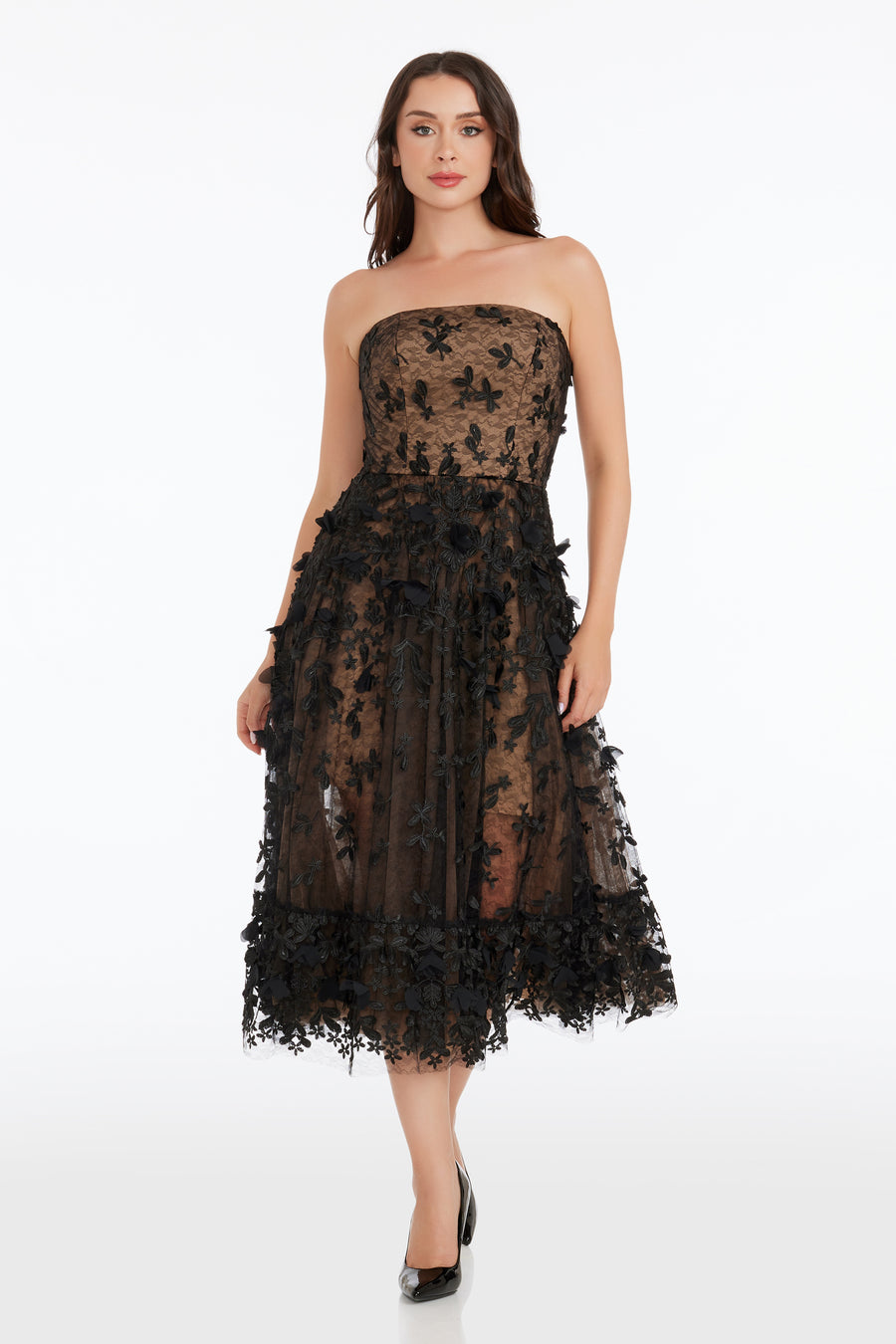 dress the population kailyn Dress The Population Kailyn Strapless Lace Dress