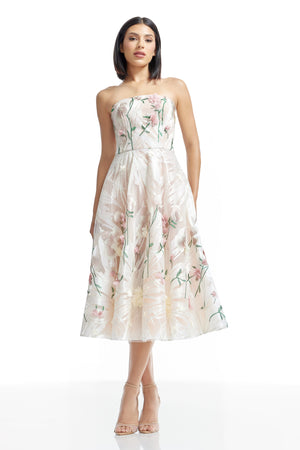 dress the population kailyn white Dress the Population Kailyn Embroidered Midi Dress