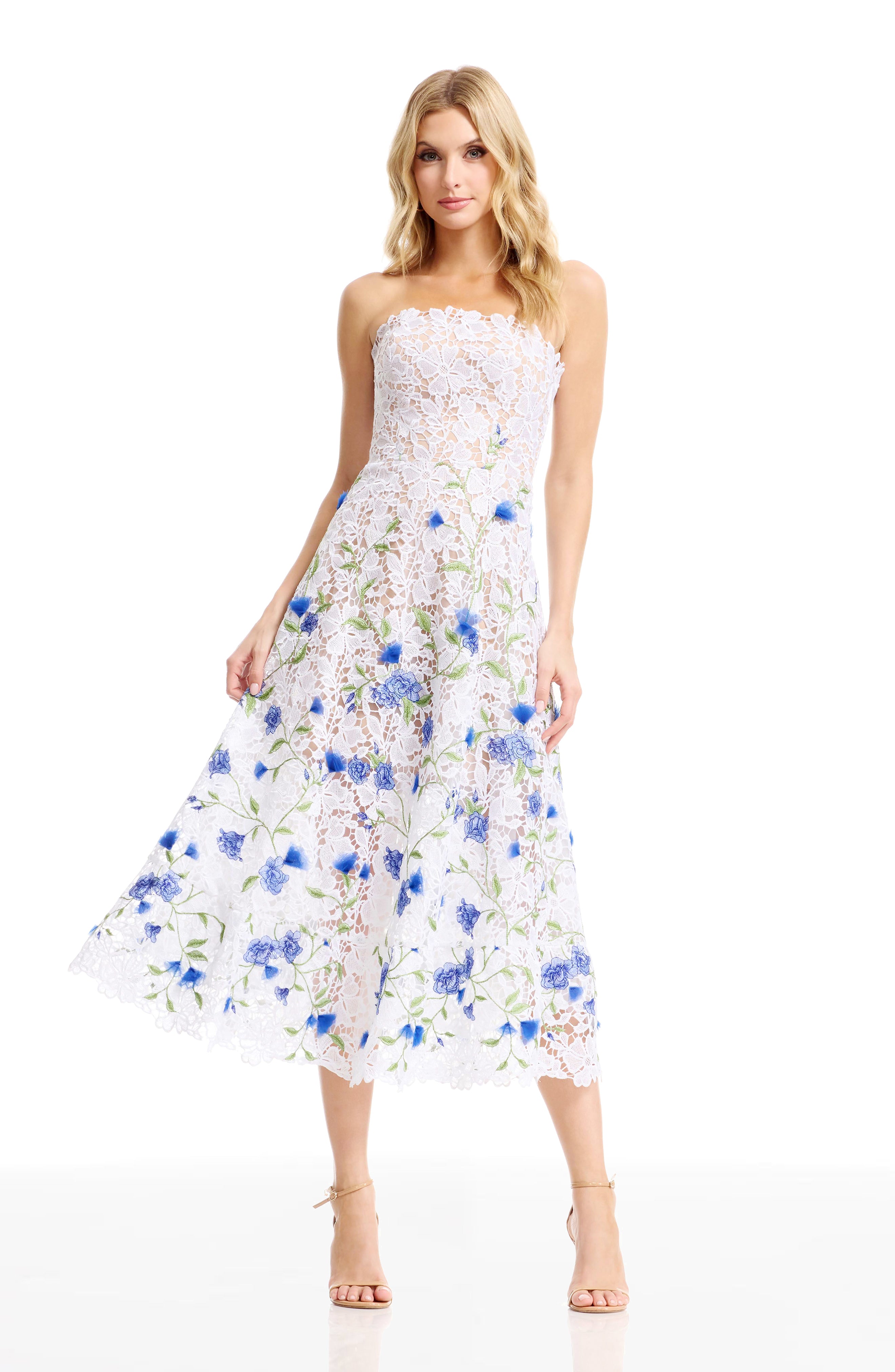 kailyn dress dress the population Dress The Population Kailyn Dress White / Multi / Large