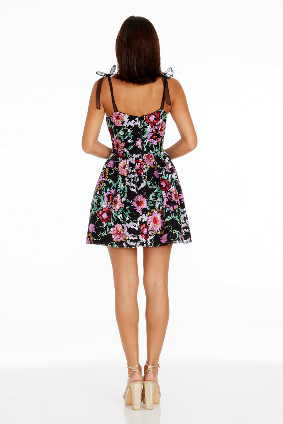 dress the population katrin sleeveless floral sequin mini dress Dress The Population