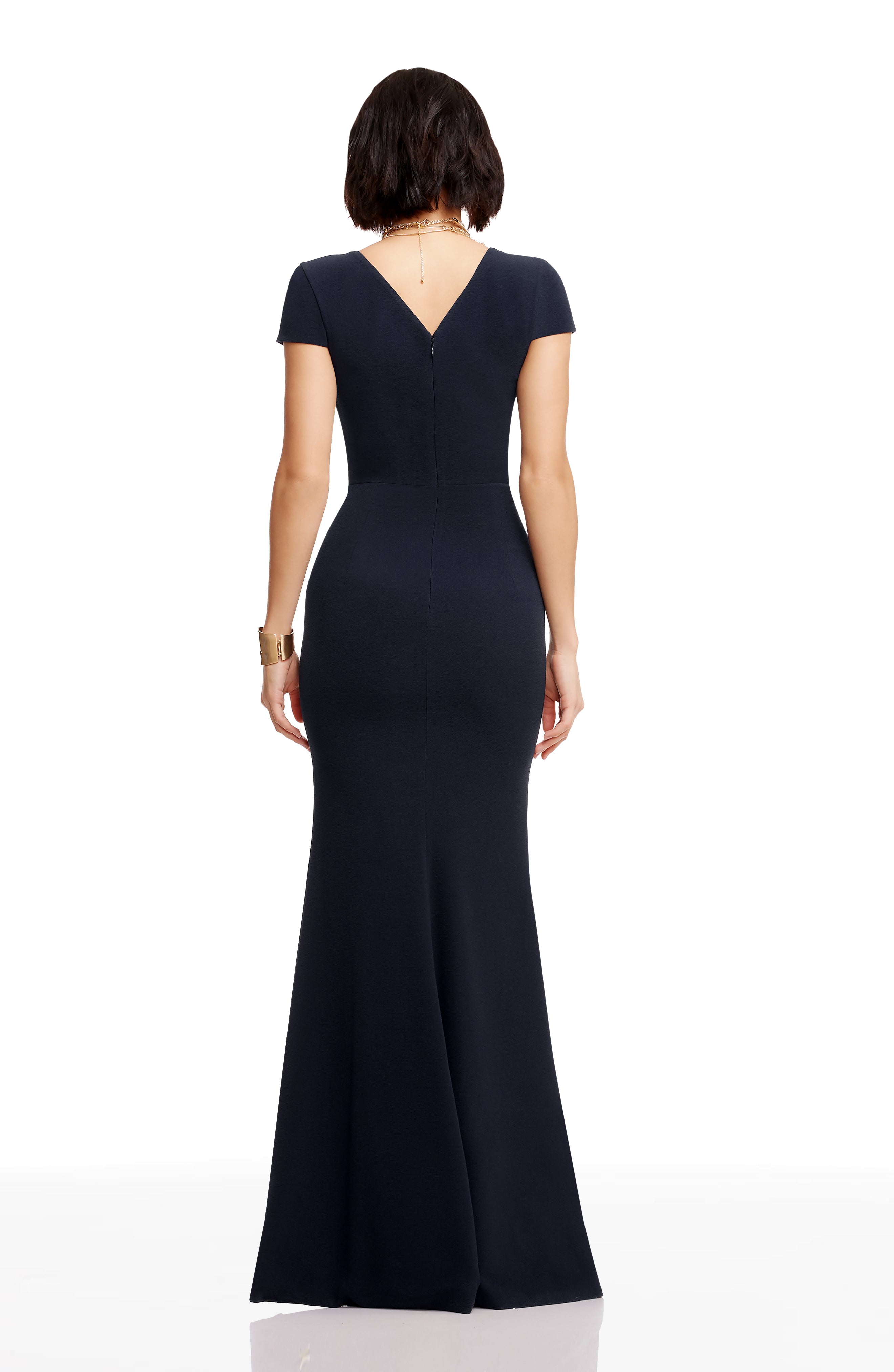 dress the population karen gown New DRESS THE POPULATION Karen Sequin & Lace Trumpet Gown In White/ Black Sz S