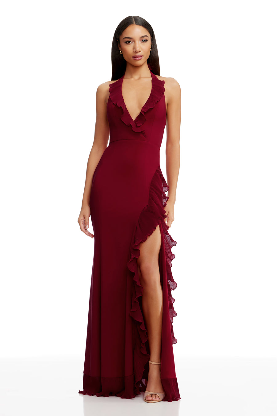dress the population kathy dress Dress the Population Women's Kathleen Ruffled Dress - Midnight Blue