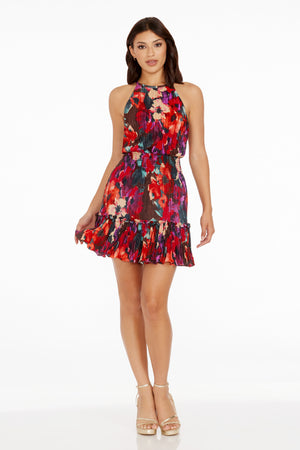 dress the population kaylee mini dress Kaylee Dress L / CERULEAN BLUE MULTI