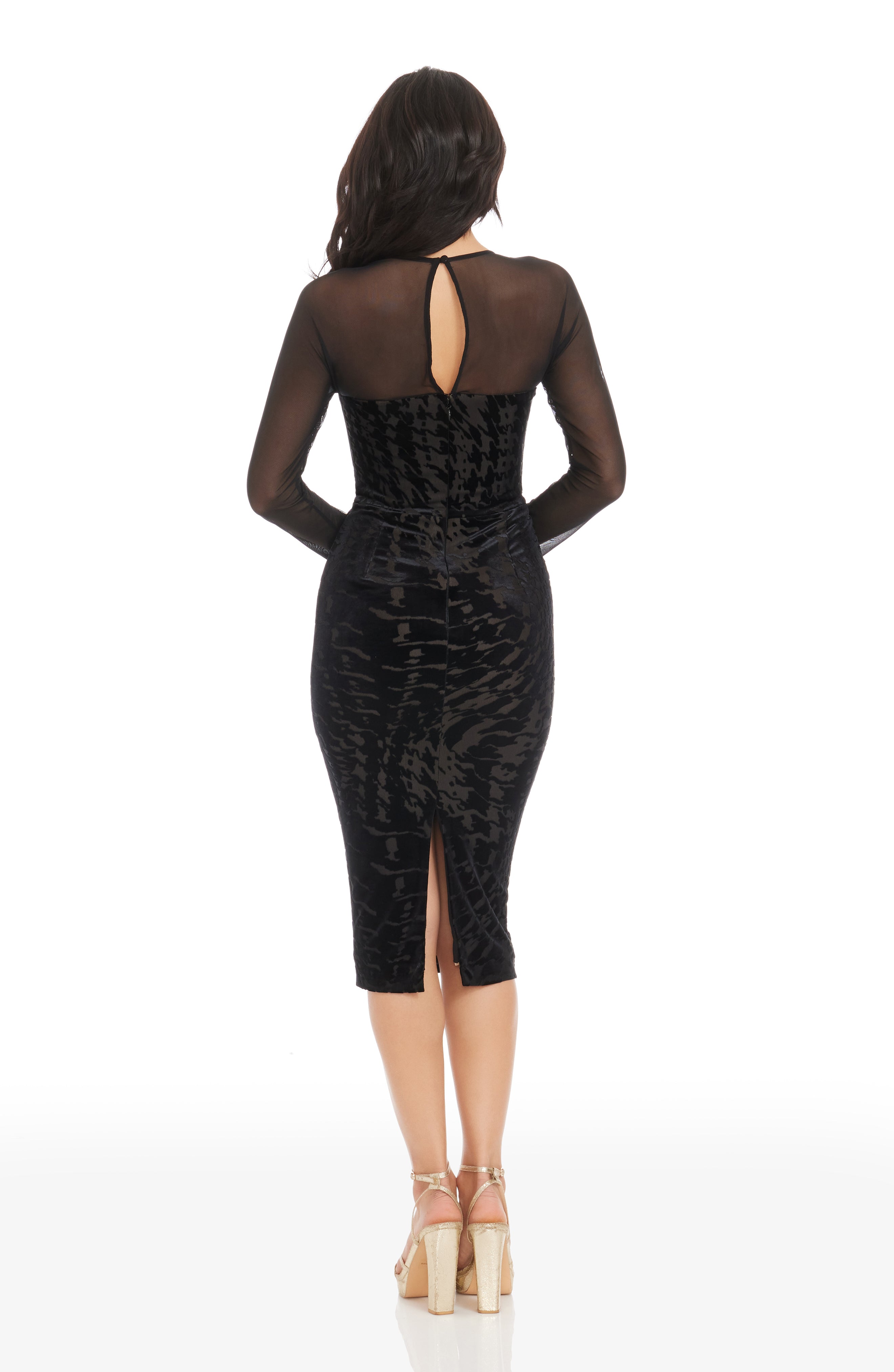 Dress The Population Womens Kimora Velvet Midi Cocktail and Party Dress Black S Dress The Population Womens Kimora Velvet Midi Cocktail and Party Dress Black S