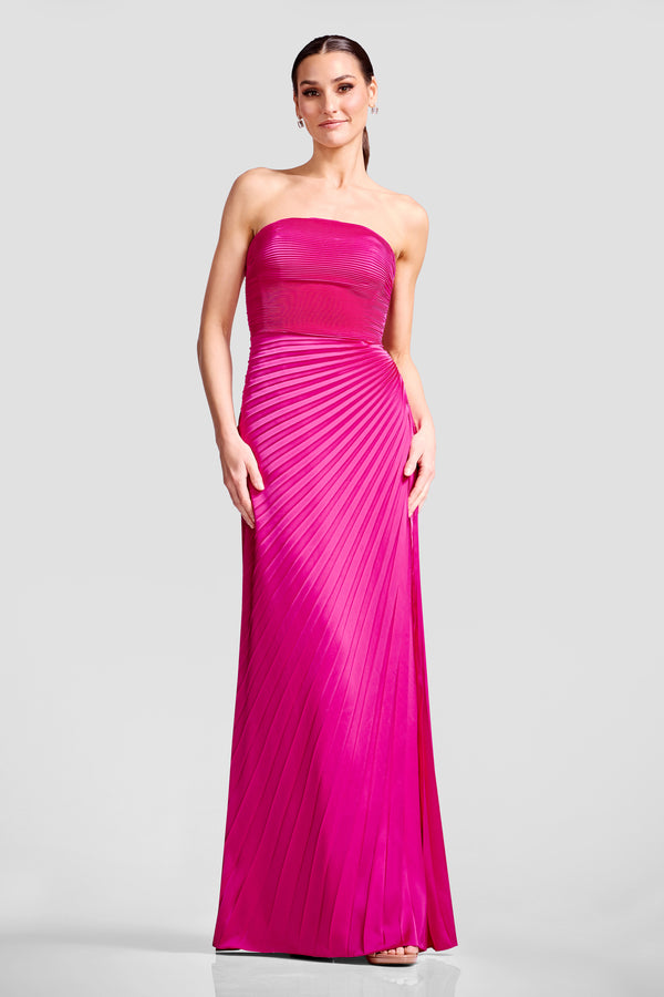 bright pink dresses Hot L/S Ruffle Twirl Dress 4T The ombre effect tones down the vibrant pink of the Veronica Ombre Gradient Dress while simultaneously making it stand out from other frocks Shop Pink Dresses - Long