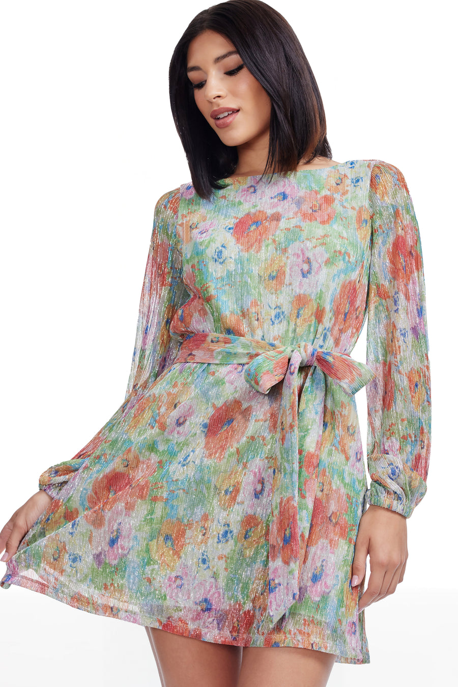 dress the population kirsi Kirsi Floral Dress M / FUCHSIA MULTI