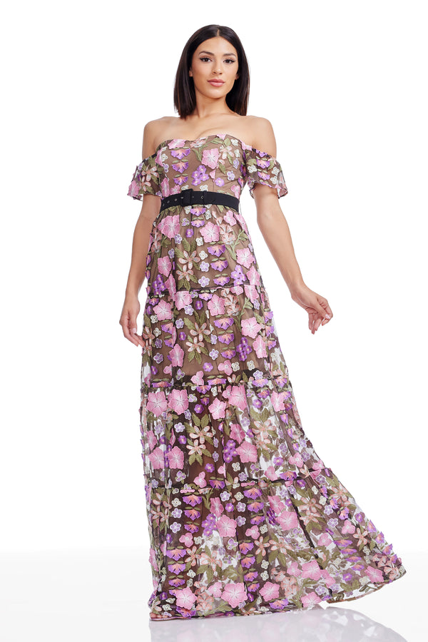 Lara Gown / BLACK MULTI