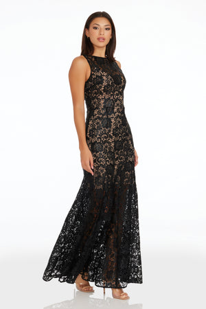 Laurel Dress / BLACK-NUDE