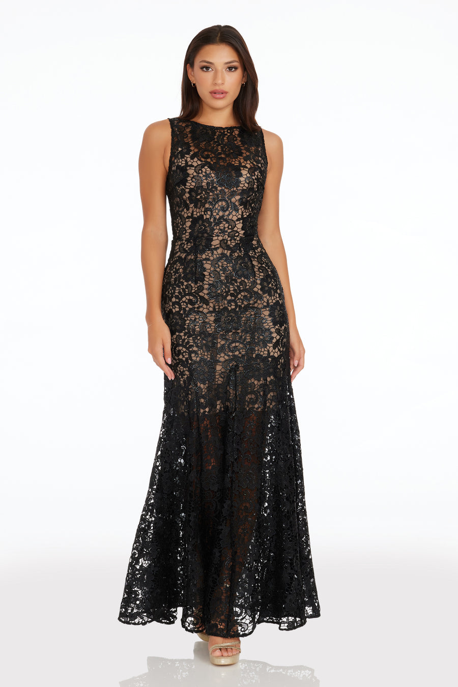 dress the population black lace dress Dress the Population Women's Claudette Lace Sheath Midi Dress Dress, Black/Nude, S at Amazon Women's Clothing store