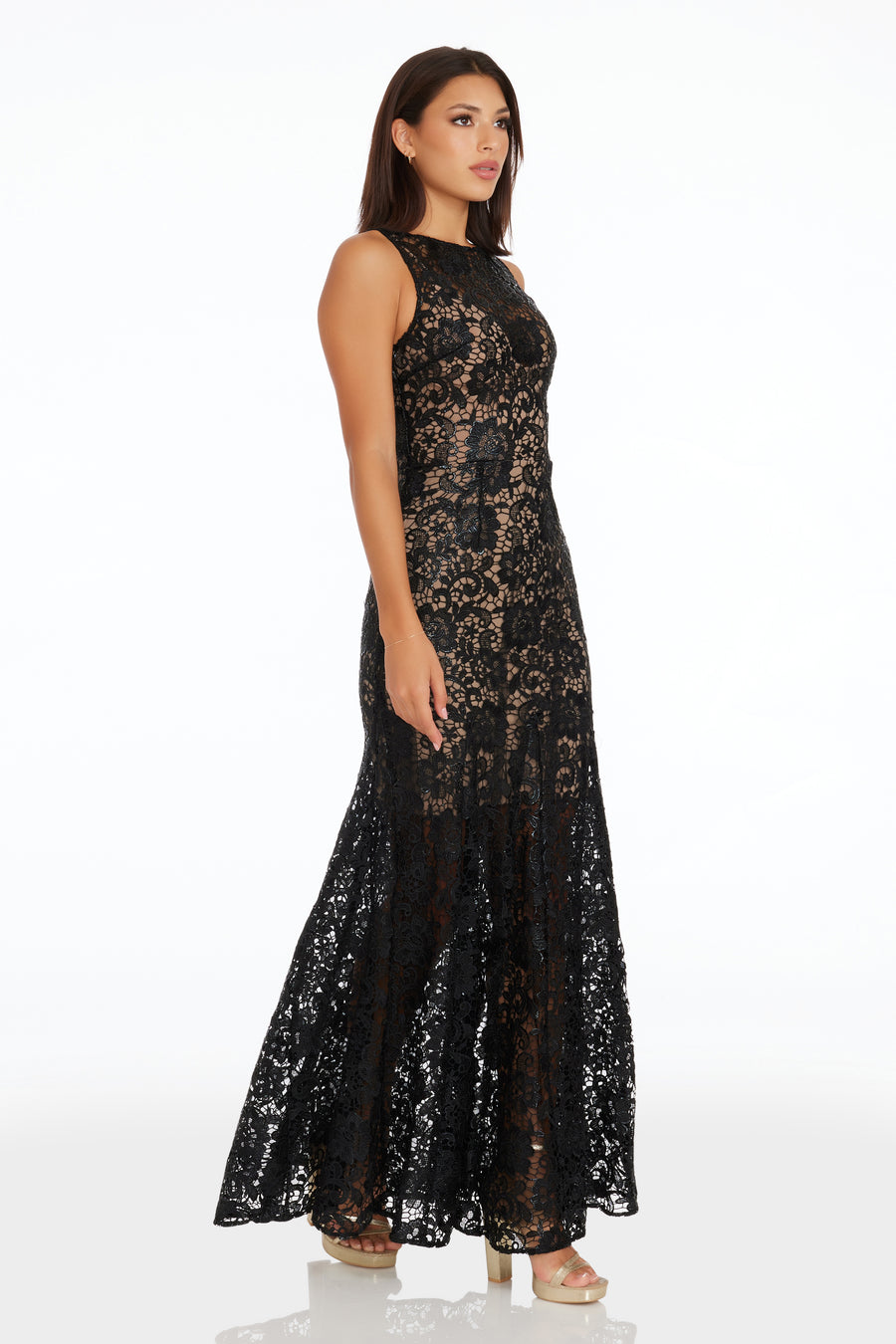 Laurel Dress / BLACK-NUDE