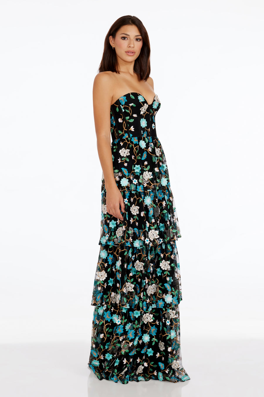 dress the population leanna gown Buy Dress The Population Leanna Print Metallic Gown - Bright Fuchsia Multi At 25% Off