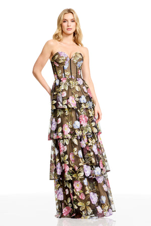 LAYANA GOWN / BLACK MULTI