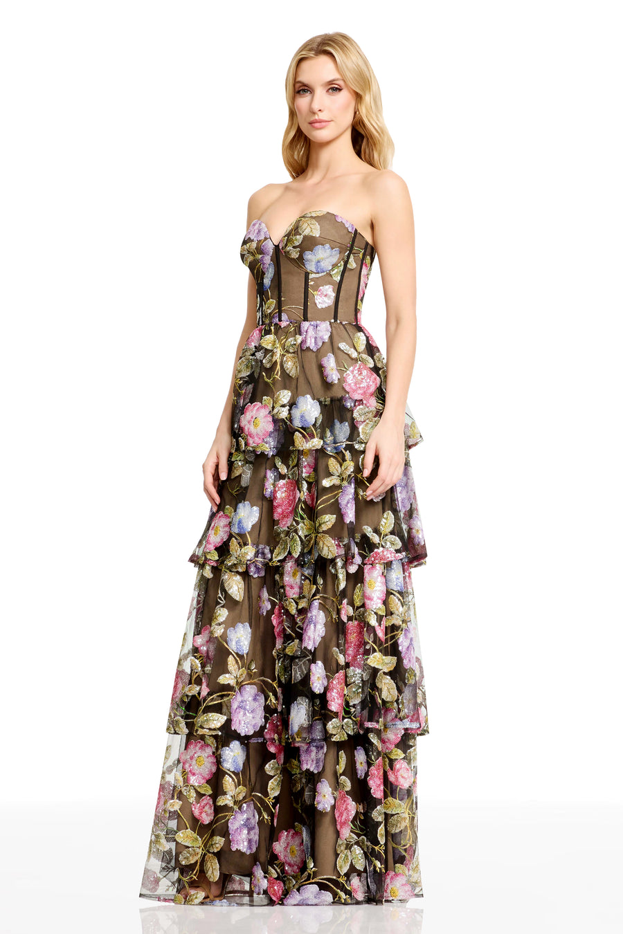 LAYANA GOWN / BLACK MULTI