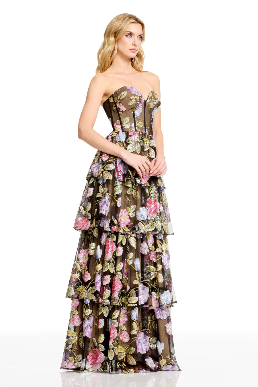 LAYANA GOWN / BLACK MULTI