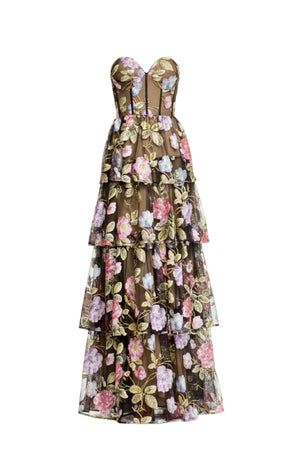 LAYANA GOWN / BLACK MULTI