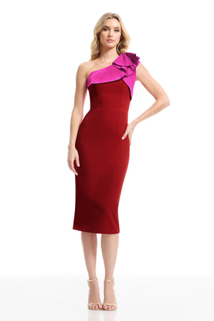 LENNON DRESS / ROUGE-BRIGHT F