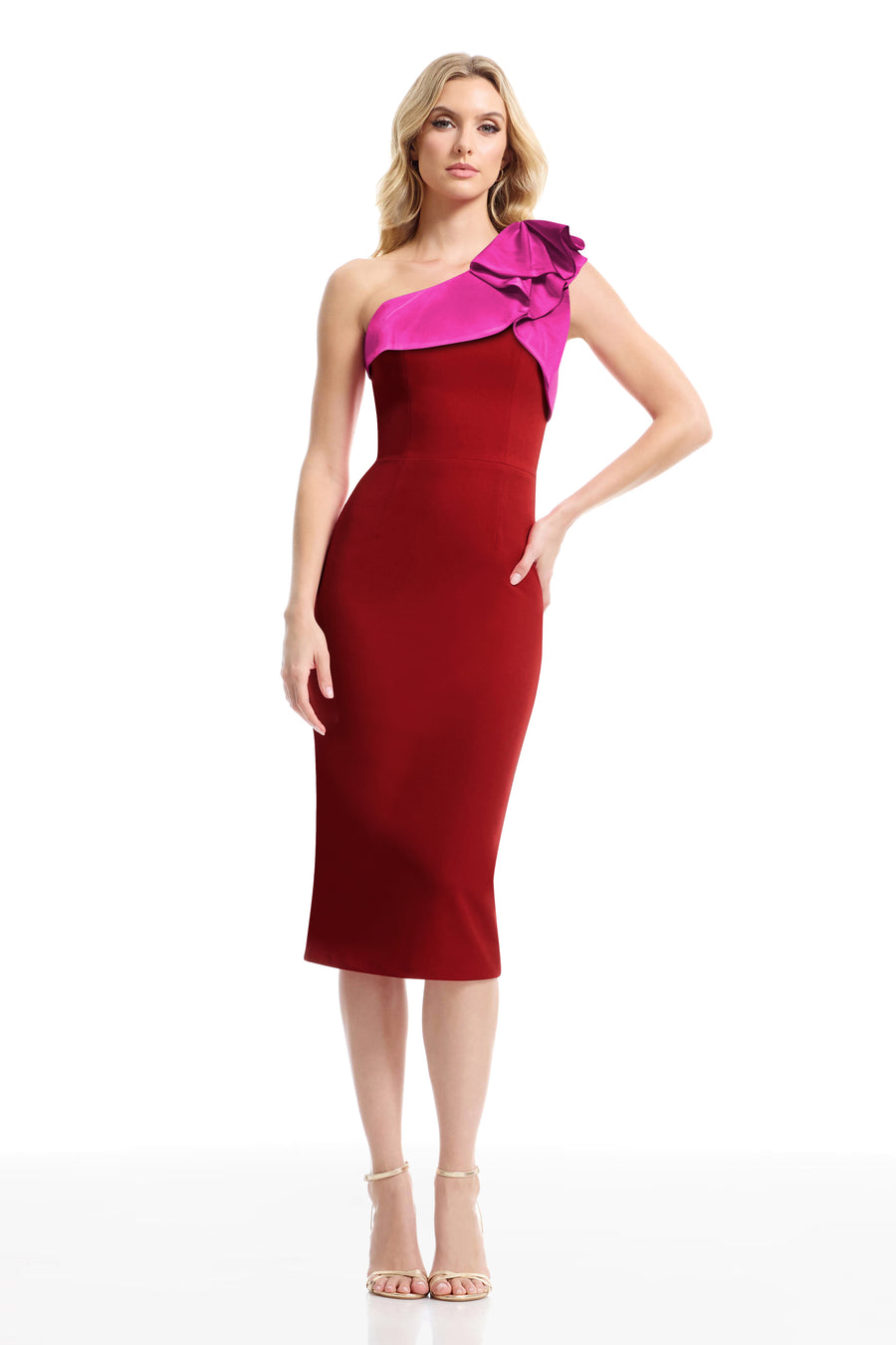 LENNON DRESS / ROUGE-BRIGHT F